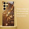 Unique Golden lines Atmosphere High-end Electroplating Glass PhoneCase for Samsung Galaxy S26 S25 S24 S23 S22 S21 FE,Ultra,Plus