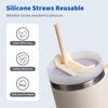 12.2” Silicone Straws Reble for Stanley/Simple Modern/Meoky 30 oz 40 oz Tumbler, 5 Pack Reble Long Rubber Drinking Straw for 64 oz Water Bottle,