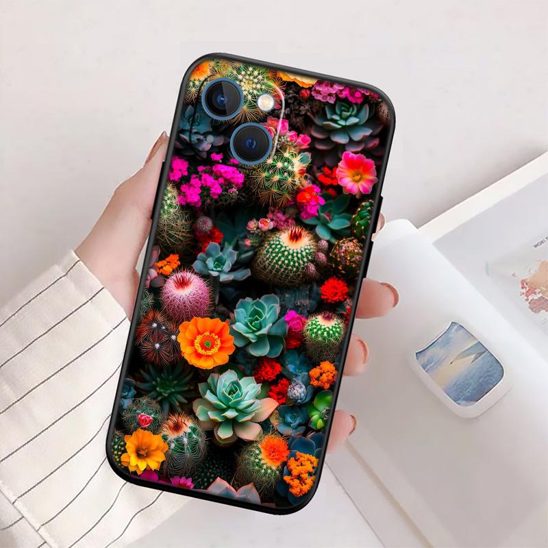BH48 Watercolour Cacti Succulent Shell Case for Samsung Note 10 20 S23 S24 S25 Ultra FE Plus Edge Lite A02S A35 A07 A17