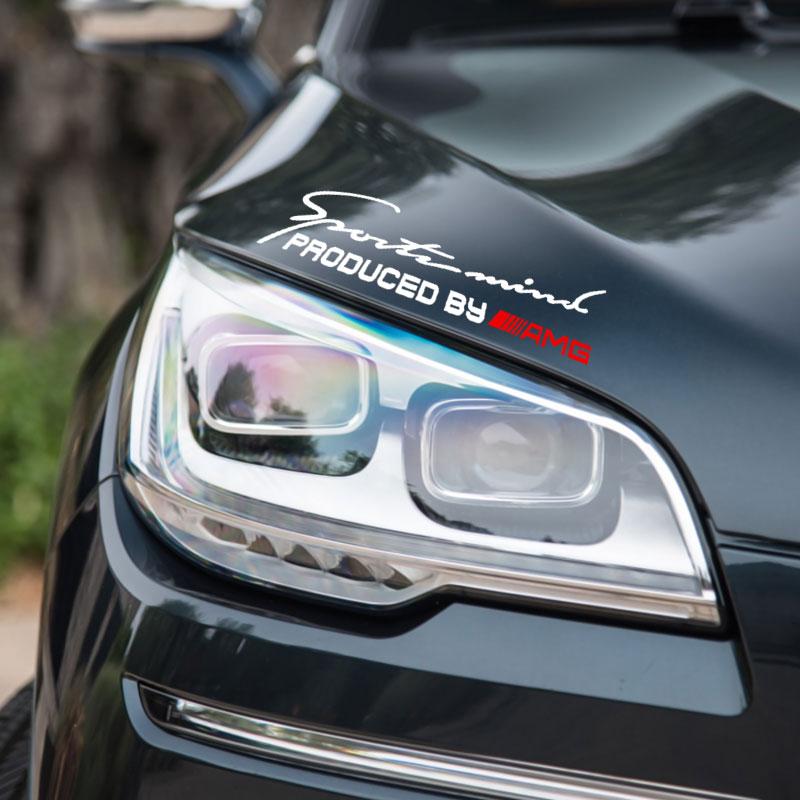 1 st Sportdesign Bil Framlykta Ögonbryn 3D-dekal För Mercedes Benz AMG W212 W205 W246 W177 W176 W213 GLC GLE GLS ML Välkommen Laserprojektion