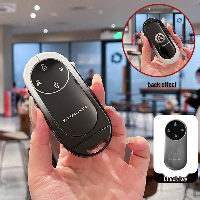 BAIC New Energy Enjoy S9 Car Key Case with Premium Black & White Metal Buckle