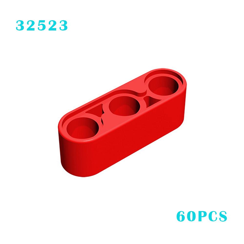 

60pcs 32523 Liftarm Thick 1 x 3 Bricks Toys For Technical MOC DIY Buildings Blocks Compatible High-Tech Christmas Gifts красный
