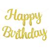 Pre-Strung Rose Gold Happy Birthday Banner NO DIY for Women Men Party Decorations