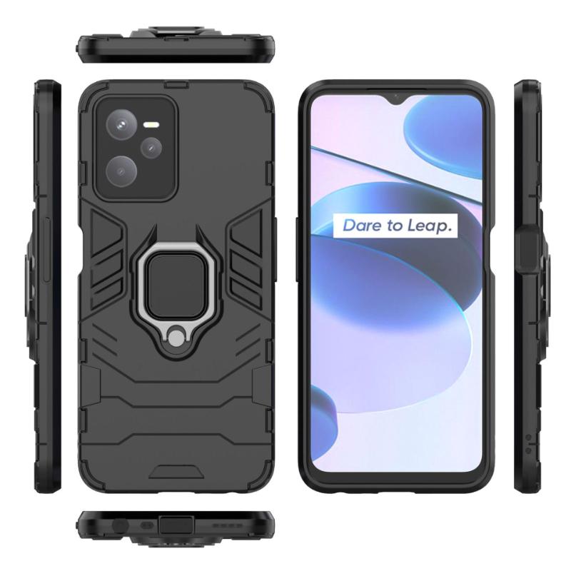 For OPPO Realme Narzo 50A Prime C35 4G Back Cover Phone Case Shockproof Armor Anti-Fall Metal Ring Holder Magnetic Protect Coque