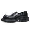 Men Loafers Square Toe Platform Fashion Formal Men's Shoes Slip-On Black Patent Leather Business Men Shoes