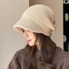 Knitted Pullover Hat Autumn and Winter Women's Thickened Warm Baotou Hat Big Head Circumference Showing Face Small Versatile Pile Hat