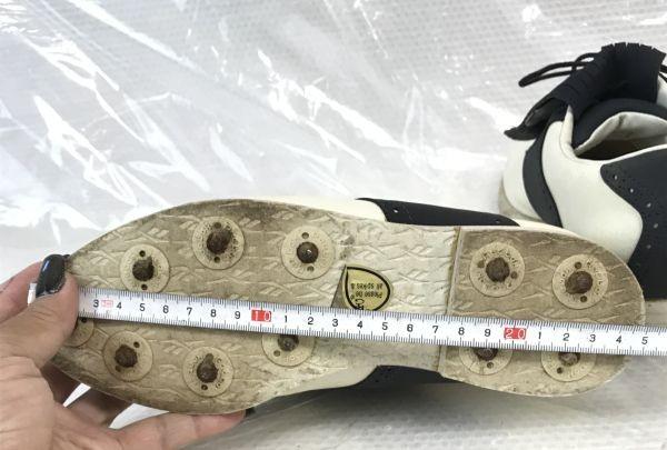 Reebok Çelik Çivili Golf Ayakkabıları Beyaz Lacivert 23cm US6 Nadir Vintage(KULLANILMIŞ)