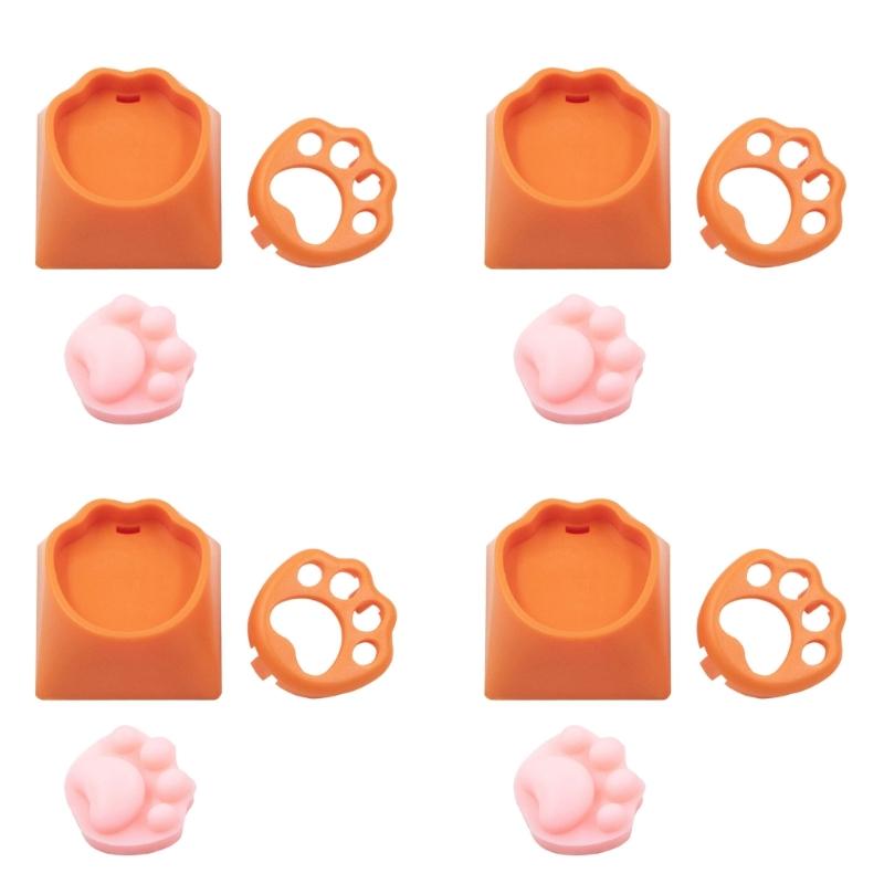Silicone CatPaw Keycaps Quiet Typing Comfortable Soft Touch AntiSlip Caps for Gaming and Office Keyboards
