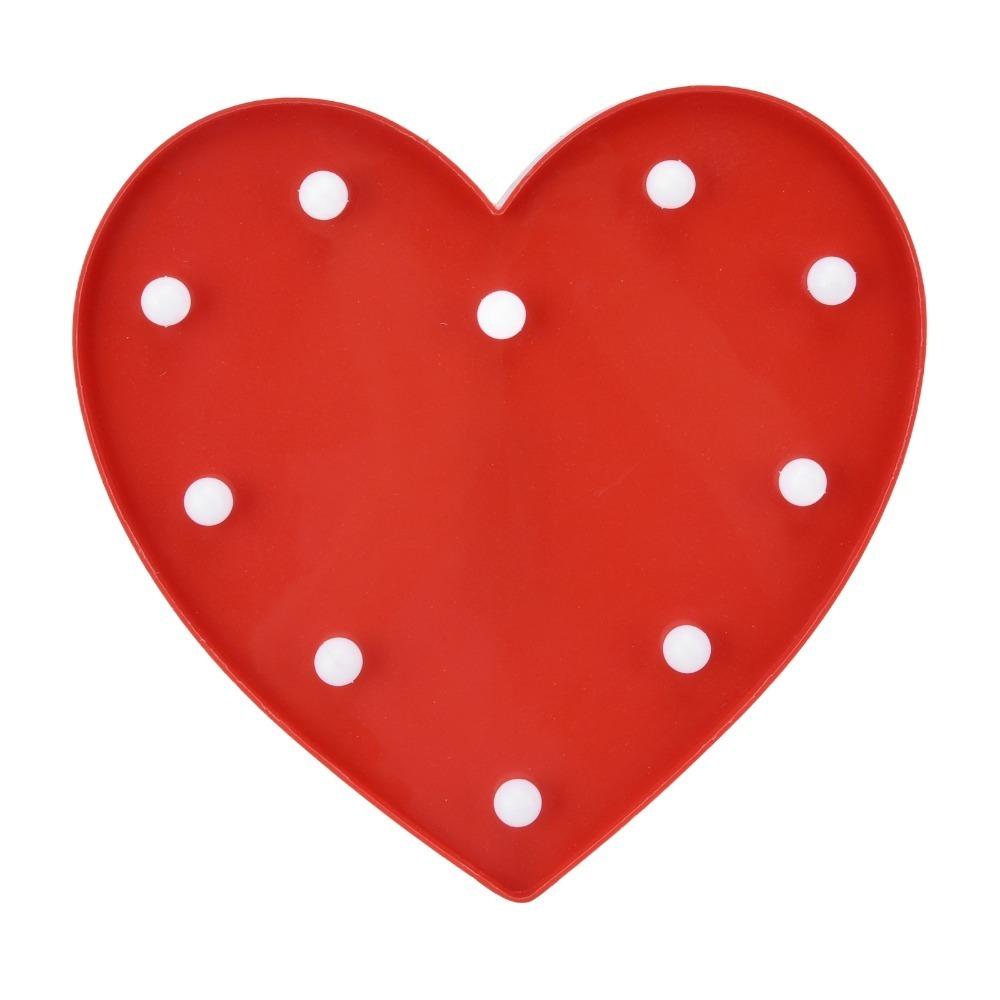 Heart Shaped LED Lamp 10 LEDs Night Lamp Romantic Night Light  Party Decor