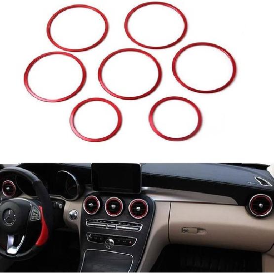 For Benz C Class GLC W205 X253 Console Air Vent Outlet Cover Ring 2015- 7pcs