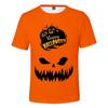 Summer Top Christmas Pumpkin Lantern Theme 3D Printed Fashionable Comfortable Children's Short Sleeved T-shirt