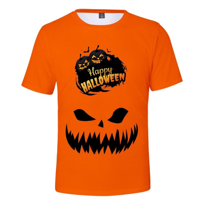 Summer Top Christmas Pumpkin Lantern Theme 3D Printed Fashionable Comfortable Children's Short Sleeved T-shirt
