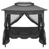 Balancelle convertible - vidaXL - Anthracite - 220x160x240 cm - Acier enduit de poudre - 3 personnes