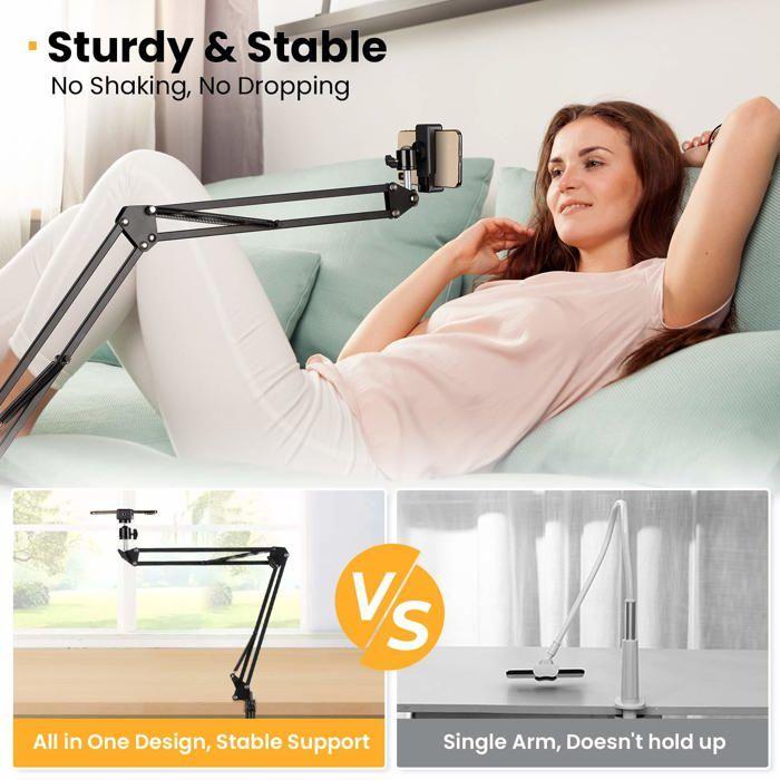 Support pc - tarion - tr-desk-stand - rotation 360° - acier inoxydable - compatible 3,5-5,5 pouces