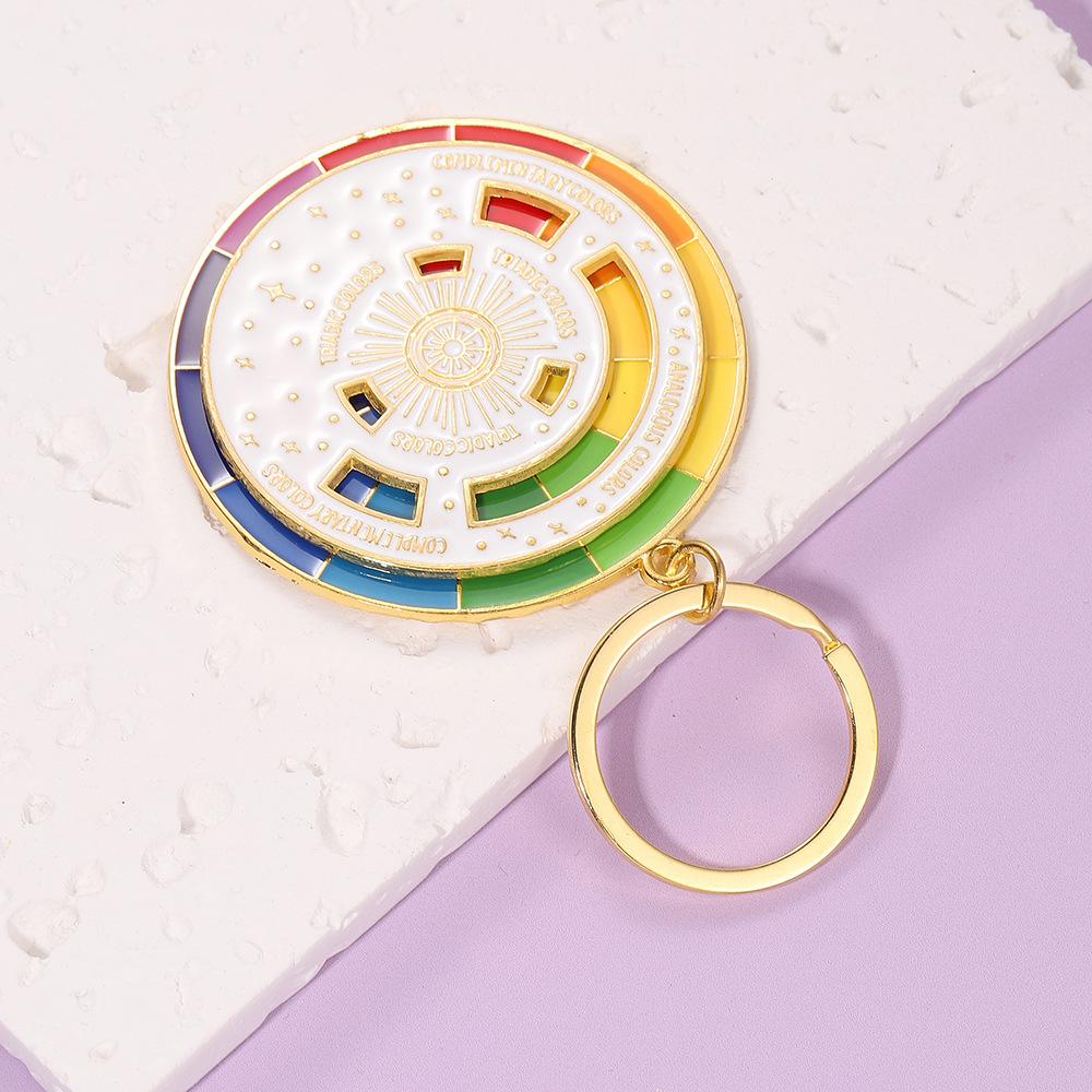 Premium Quality Exquisite Color Wheel Keychain Pendant – Sparkly 3D Charm for Bags & Car Keys, Cute Versatile Girly Accessory, Thoughtful Creative