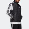 Adidas Originals Padded Puffer Solid Color Striped Logo Zip Stand Collar Vest Men Vests Black HL9217