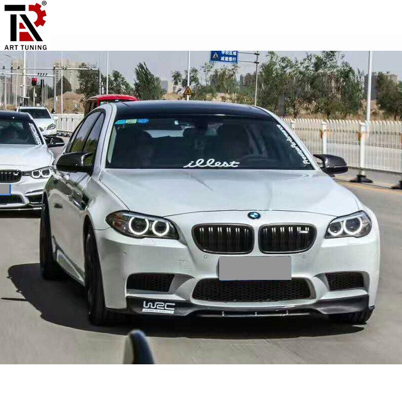 BMW 5 Series F10/F18 Carbon Fiber Front Lip Spoiler - V Style/M5 Design