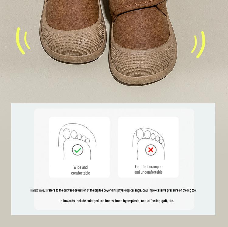 Mickey Children's Waterproof Leather Winter Snow Boots: Warm Cotton, Plus Velvet, Boys' 2025 Style