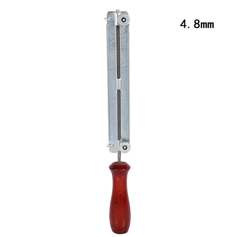 Efektivní pilník na pilové řetězy motorové pily, ostřící nástroj, dřevěný držák součástí