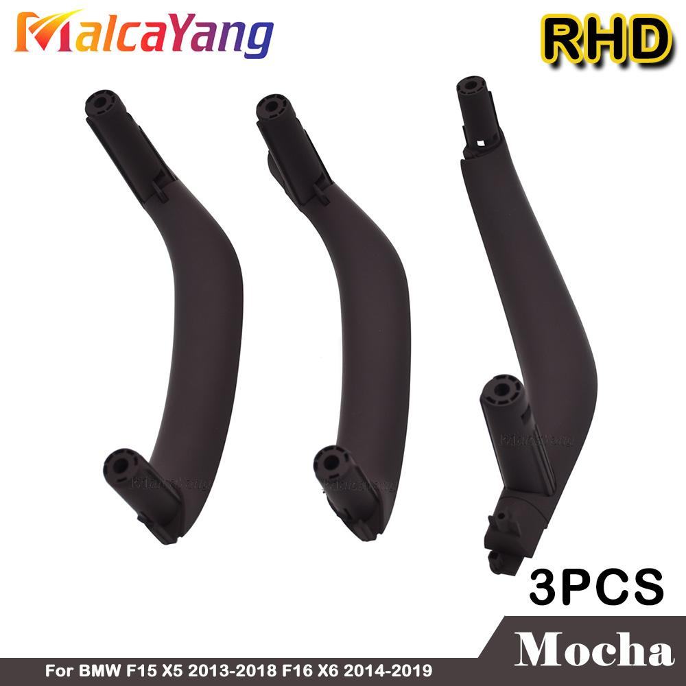 

RHD LHD Set Interior Door Handle Inner Panel Pull Trim Cover For BMW F15 X5 2013-2018 F16 X6 Car Front Rear/Left Right 2014- Mocha RHD