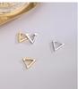 925 Sterling Silver Simple Triangle Earrings with Japanese-Korean Style, Cold Aesthetic, and Diamond Personality Accent
