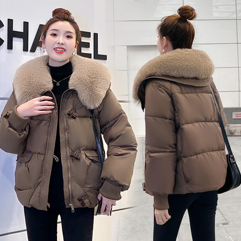 Loose cotton clothes winter clothes 2025 fashion big fur collar new cotton clothes women's autumn and winter padded jackets foreign short jackets