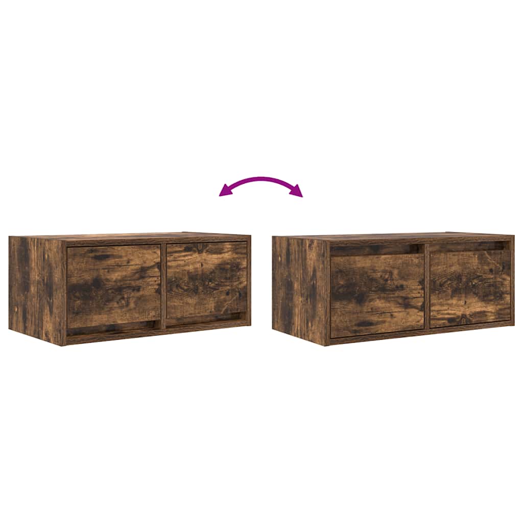 TV Wall Cabinet Smoked Oak 60 x 31 x 25.5 cm Particleboard