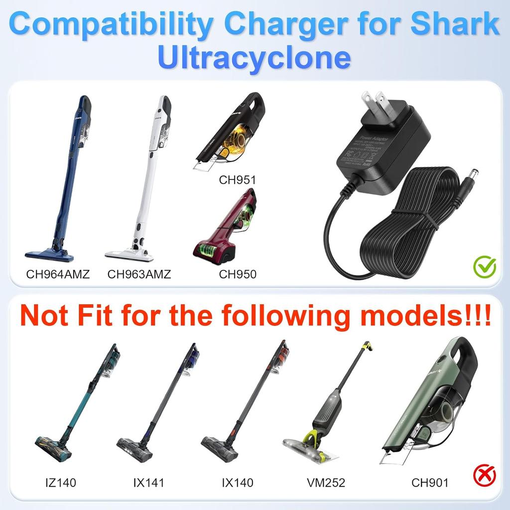 13.3V Replacement for CH950 CH950C CH951 CH951C CH955 CH963AMZ CH964AMZ Cordless Handheld Vacuum Adapter Power Supply