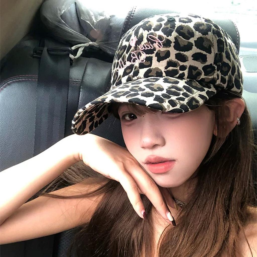 Polka Dot Leopard Plaid Letter Embroidery Baseball Cap Men'S And Women'S Sunshade Color Matching Personalized Cap