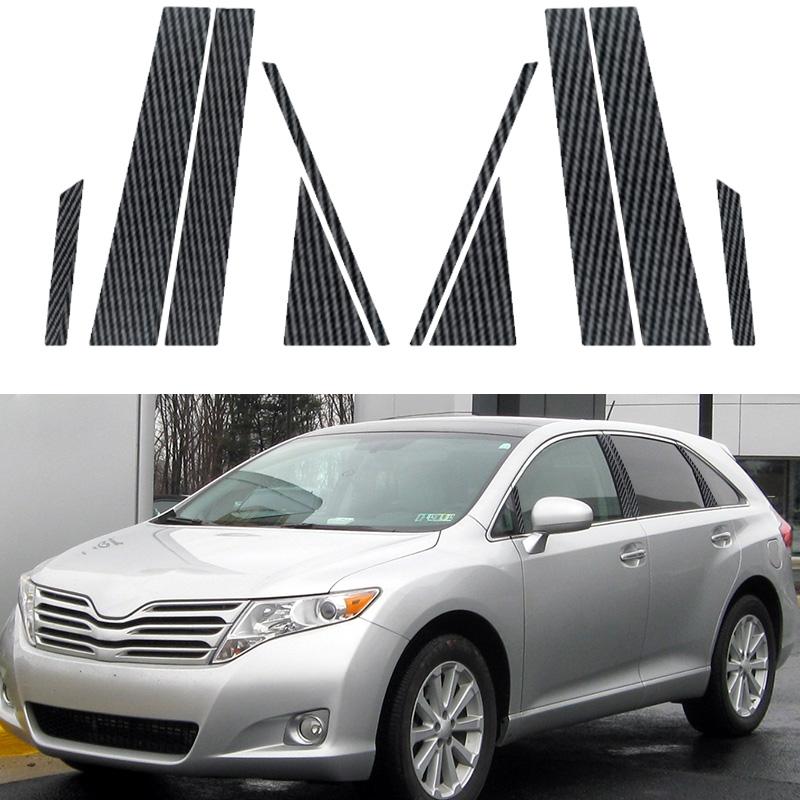 10pcs/set Car Pillar Posts Trim Stickers Auto Exterior Column Accessories Fit For Toyota Venza 2009-2015