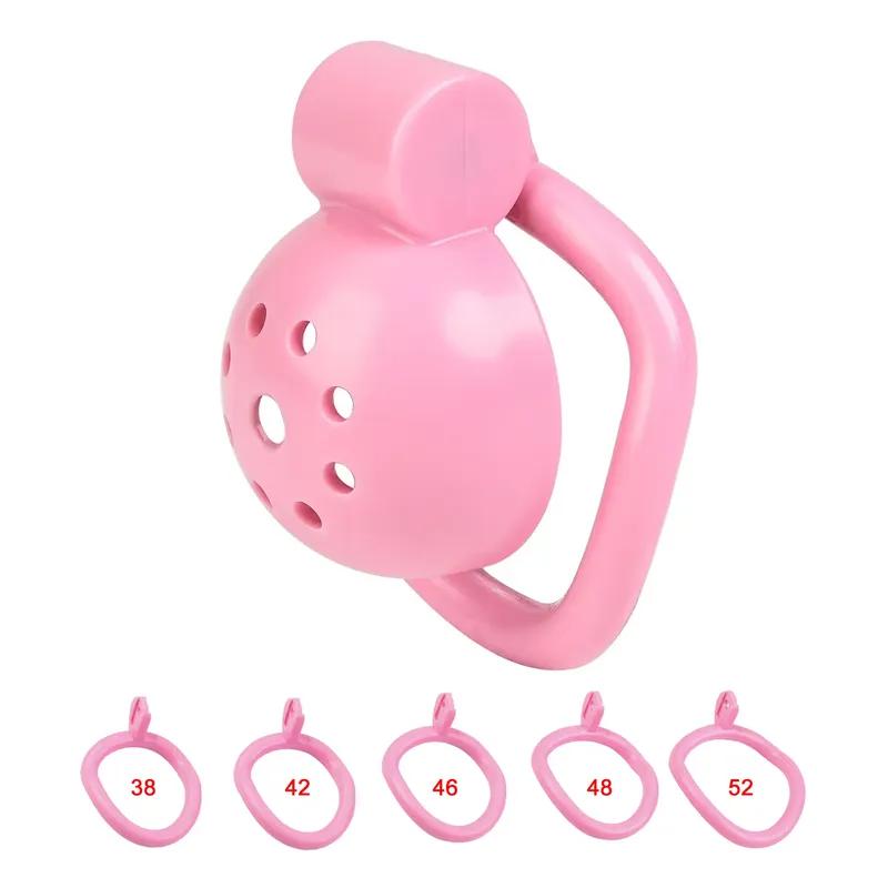 Male Penis Chastity Cage Set Small Bird Chastity Cage Belt With 5 Size Padlock Cock Ring Penis Lock Bondage Man Sex Toy