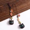 Style Cat Pendant Keychain Components Sandalwood KeyChains Jewelry Findings Wood Car Keyring