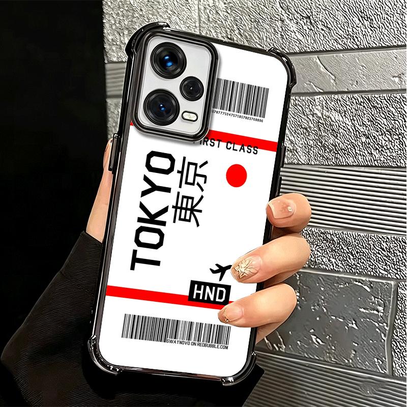 Travel Air Ticket Label Soft Phone Case For Xiaomi Redmi Note 14 15 Pro Plus 13 12 11S 11T 5G 10 9S 9 Plating Anti-Fall Fundas