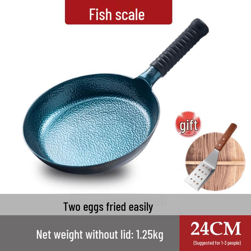 Qiwai Handmade Zhangqiu Iron Frying Pan with Lid