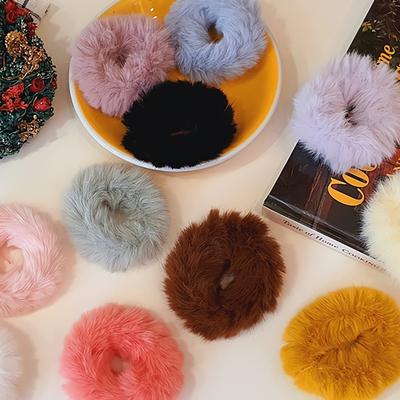Women's Daily Fluffy Hair Band Hair Ring In 11 Colors