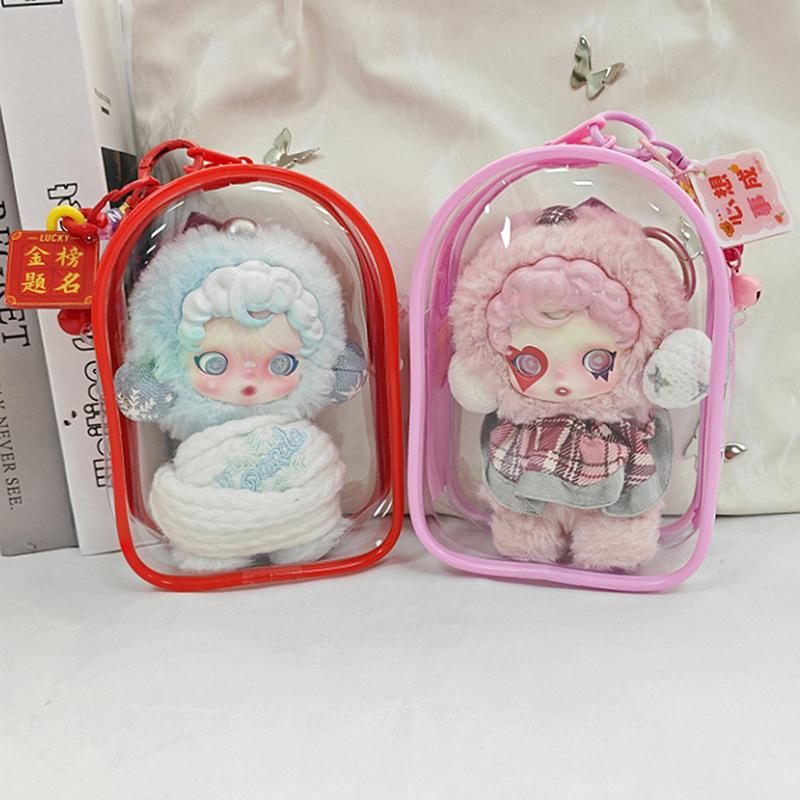 Transparent Dustproof Protective Cover 15cm Baby Clothes Walking Bag Storage Display Case Home Closet Organizer Container