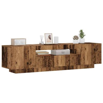 Vidaxl TV Cabinet with LED Lighting, Old Wood, 160X35X40 Cm