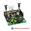 Halloween Pumpkin Scene Model Set Building Blocks With Bat Black Spider Plants Decoration Accessories Moc Bricks Kid Toy Gifts