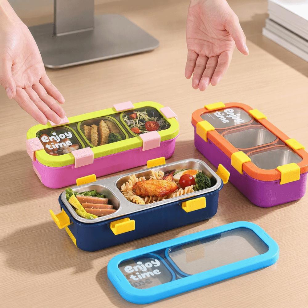 Removable Insulated Lunch Box Eco Friendly Rice Container Meal Container Divided Lunch Box  Picnic