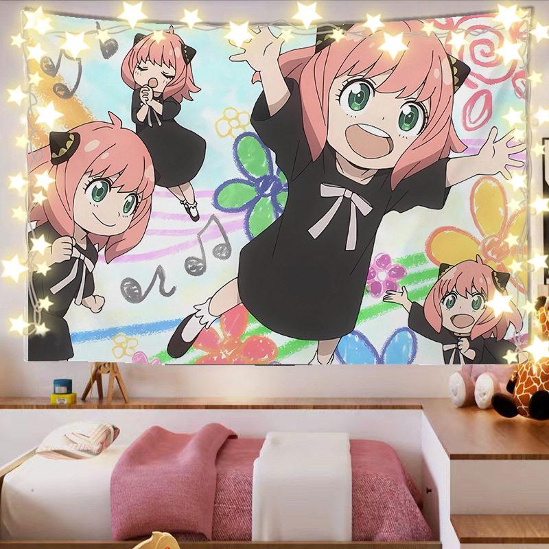 Spy X Family Ania Anime Wall Tapestry  Dormitory Bedroom Headboard Decorative Artwork for Fans