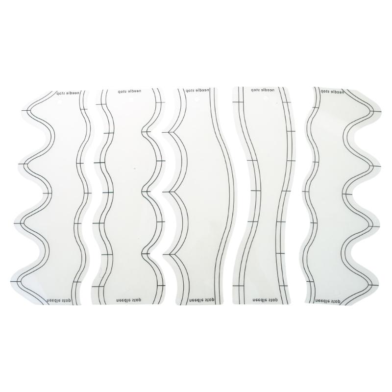 

5 Pieces Wave Ruler Quilting Ruler and Templates Clear Quilting Templates Acrylic Quilting Stencils for Sewing Crafting 1