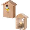 21cm Outdoor Bird Nests With Strong Suction Cups Wooden House Design Visible Bird Home House Bird Feeder Tools