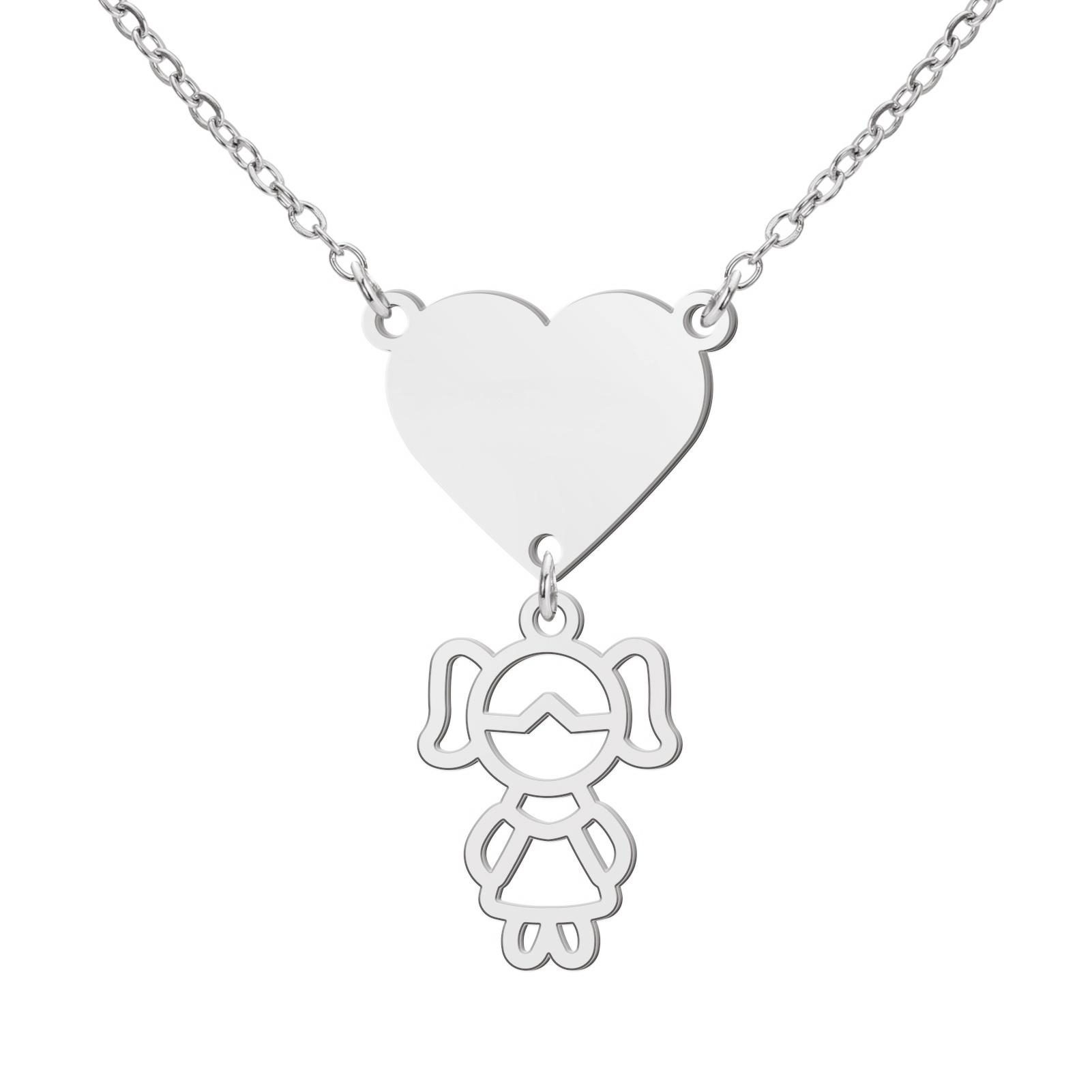 Custom Heart Boy Girl Name Necklace Stainless Steel Couple Necklaces Custom Family Kids Pendant Necklace For Women Jewelry Gift 45cm no name&style 1