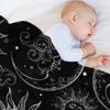 Black Magic Celestial Sonne Mond Sterne Überwurfdecke Luxusmarke Manga Sofas Decken für Bett Decken