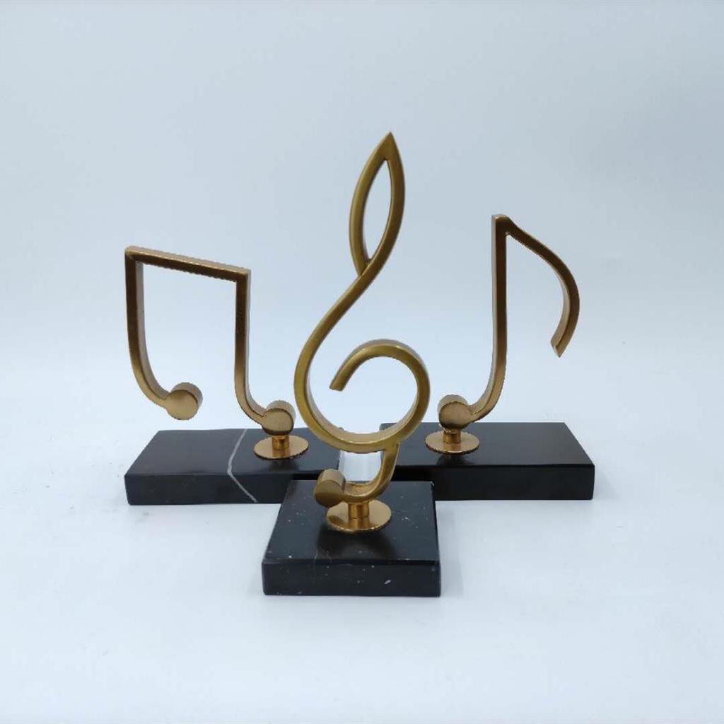 Nordic Music Note Stainless Steel and Marble Decor for Home or Office Display
