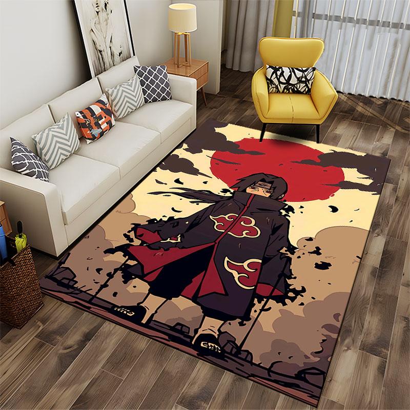 Dark Ninja with Red Moon Pattern Suitable As a Non-slip Mat for the Living Room or Bedroom Sofa