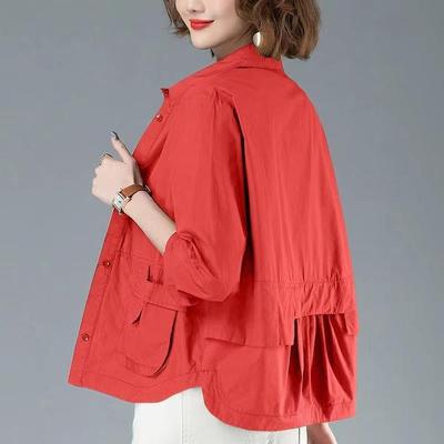 Abrigo fino corto para mujer, cárdigan informal a la moda, camisa cortavientos, chaqueta femenina, prendas de vestir