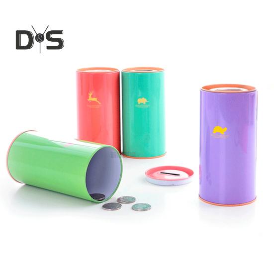 Hucha de Metal de Gran Capacidad con Diseño de Patrón Animal para Niños, Hucha Cilíndrica, Herramienta de Gestión Financiera