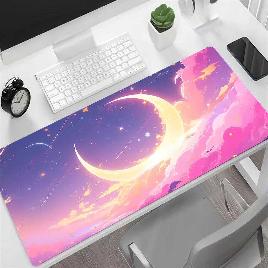Dreamy Starry Night Landscape Desk Mat Waterproof Nonslip Extended Mouse Pad