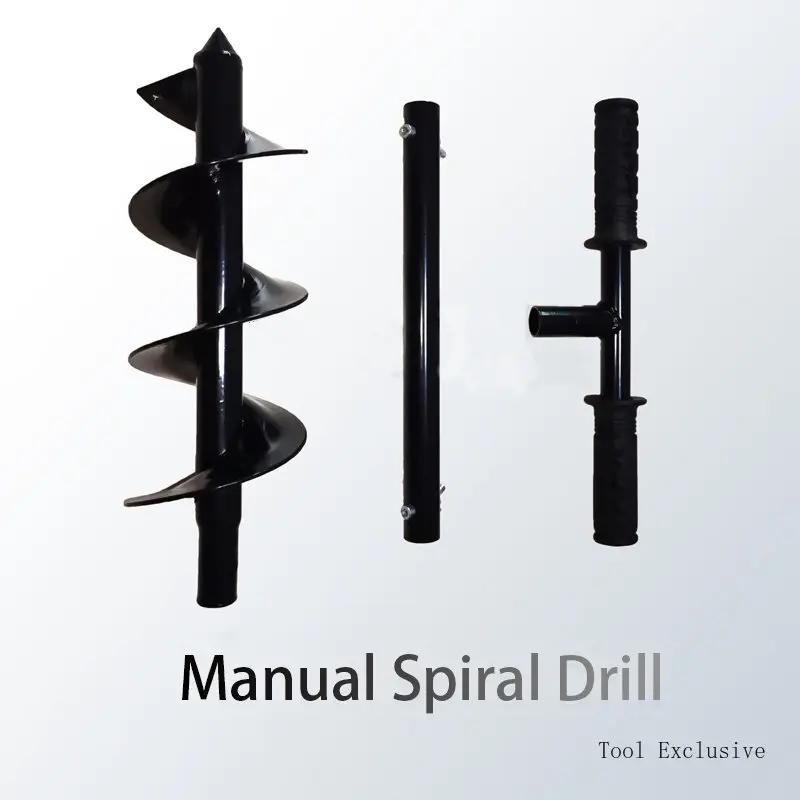 Burghiu Manual pentru Găuri de Stâlpi, cu Bit în Formă de T și Mâner Anti-Alunecare, pentru Săpat Rădăcini de Buruieni, Plantat, Cultivat Adânc